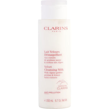 Clarins velvet cleansing milk with alpine golden gentian & lemon balm extracts  --200ml/6.7oz